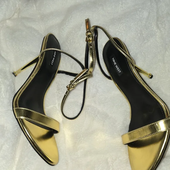 Nine West Reina Ankle Gold Women's Heels - Picture 7 of 10